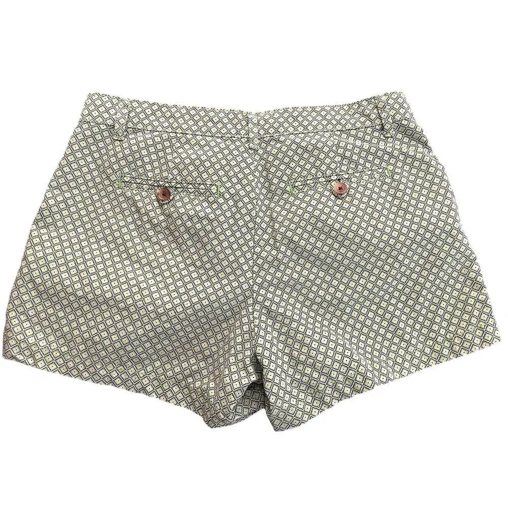 Gap Shorts Size 4R Green Summer Print Women Geometric Chino 100% Cotton Casual - Picture 2 of 9